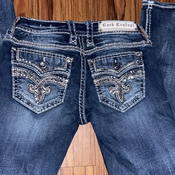 Rock Revival Dark Blue Boot Cut Jeans - Picture 2 of 3